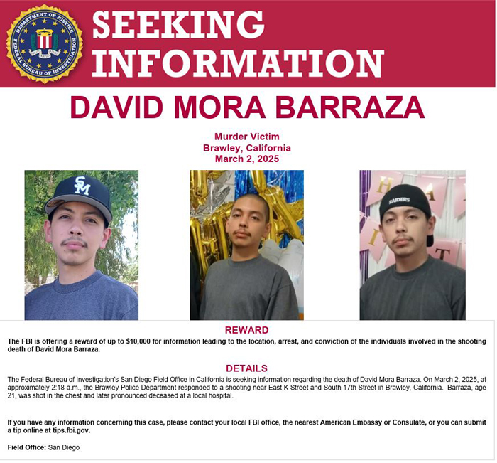 涉枪杀案 联邦调查局 FBI 悬赏万元缉凶