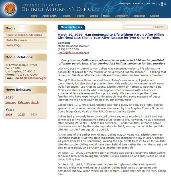 嗜血男子因杀害女友被判终身监禁且不得假释