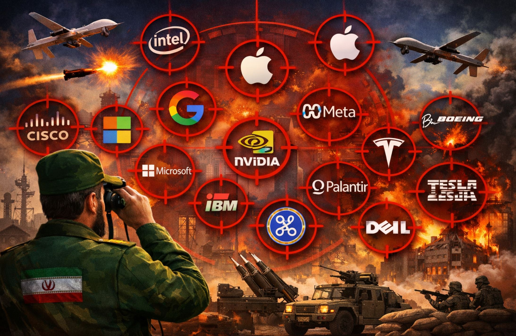 伊朗點名18家美國科技與軍工企業為打擊目標 中東衝突再升級